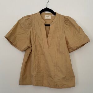 Anthropologie Tan Puff Sleeve Blouse
